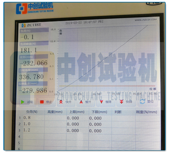 30N觸控屏彈簧試驗(yàn)機(jī)測(cè)試曲線